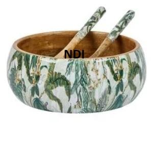 Cuenco de madera para servidor de postres de frutas, cuenco para servir ensalada sostenible de forma redondeada, cuenco de madera, servidor de frutas secas para uso doméstico - Product Image 1