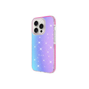 Coque en silicone brillante de luxe Netzy SAFA Velle pour iPhone 15 Pro, dégradé blanc brillant, haute résistance aux chocs, compatible avec le maquillage, IMD - Product Image 4