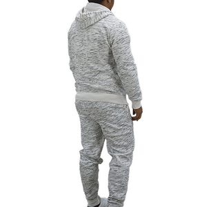 Design personnalisé pour hommes de grande taille Hauts de gymnastique d'hiver Bas de survêtement à fermeture éclair complète Joggers à capuche Motif solide Ensemble 2 pièces écologique - Product Image 2