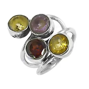 แหวนเงินแท้ 925 ประดับพลอยเทอร์ควอยซ์และเพทาย เครื่องประดับแฟชั่นสำหรับงานแต่งงานของผู้หญิง ชุบโรเดียม ฝังแบบ Bezel - Product Image 3