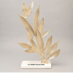 Escultura de Hoja de Palma sobre Base de Aluminio Chapado en Oro, Escultura Abstracta para Mesa de Oficina, Venta Caliente a Precio de Mayoreo - Product Image 6