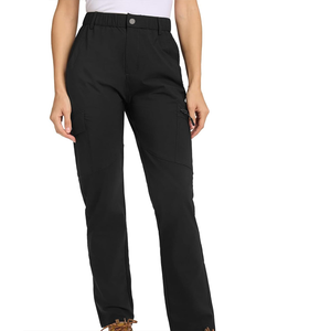 Pantalon cargo à taille haute pour femmes Pantalon ample à poches multiples avec logo personnalisé pour la mode urbaine et les vêtements de travail - Product Image 5