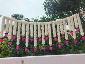 Jasmine Lotus Bud Toran flor Bandarwar pared colgante puerta cenefa lujo boda tema Fiesta guirnalda decoración Floral telón de fondo - Product Image 3