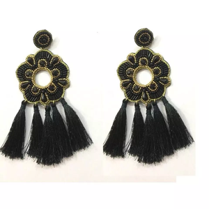 Pendientes de gota de color negro para niñas, vestido de fiesta, gran cantidad de India para cada evento - Product Image 4