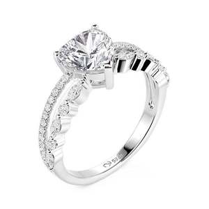 Jeulia Double-Row Heart Shaped Engagement <b>Ring</b> with Bow Accent-Romantic Vintage <b>Statement</b> Jewelry - Product Image 2