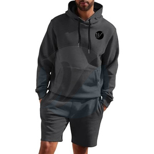 Respirant léger hiver à capuche hommes sweats à capuche ensemble court marque privée en gros pour adultes - Product Image 1