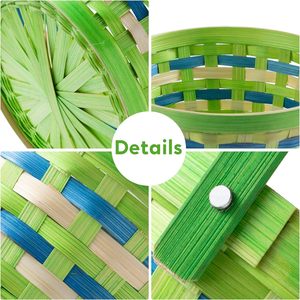 Cestas de almacenamiento de bambú minimalistas elegantes al por mayor bandejas decorativas para servir en restaurante de cocina rústica - Product Image 6