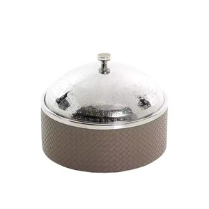 White and Silver Casserole for Daily Use Hot Food Serving Home Kitchen Dining Table and Family Meal Presentation From India - Product Image 2