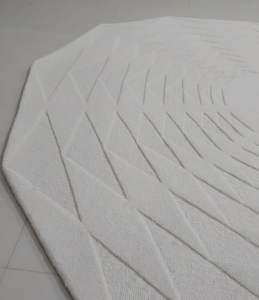 Modern Abstract Round Wool Hand Tufted Area <b>Rug</b> Blue <b>Teal</b> Pet-Friendly Eco-Friendly Carpet for Living Room Hotel & Home Decor - Product Image 3