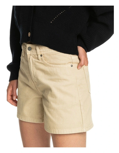 Shorts Bermuda de Mezclilla de Algodón Casuales para Mujer, Hechos a Medida, con Logotipo, Cintura Media, Cierre de Cremallera Frontal, Color Beige - Product Image 3