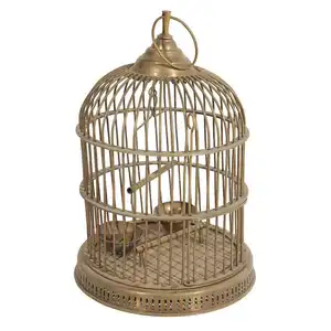 Cage à oiseaux dorée de luxe de haute qualité Cages à oiseaux de mariage en métal portables pour la maison et le jardin utilisent une conception simple