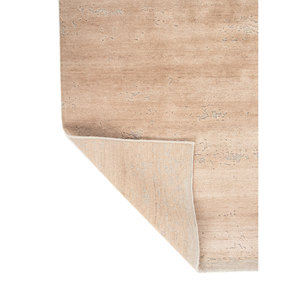 Alfombra de Lana y Seda de Bambú Tejida a Mano en Gris y Negro, Diseño Teoría del Caos, Color Sólido, Rectangular, para el Hogar o el Pasillo, Modelo Esk-316(Fr) - Product Image 5