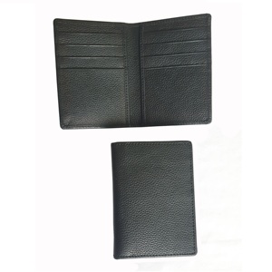 Black PU Leather Card Holder, 2-Sided PU Leather Folio Pocket Slim Card <b>Wallet</b> Case with 8 Card Pockets Unisex - Product Image 1