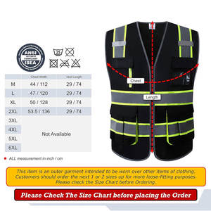 Chaleco de Seguridad de Alta Visibilidad ANSI Clase 2, Impermeable, Transpirable, de Malla de Nailon, con Luz LED Intermitente, Equipo Táctico, Negro - Product Image 6