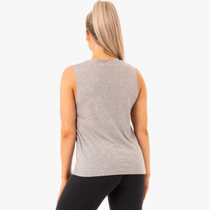 Débardeur court pour femmes Logo personnalisé été dames gilet coton Spandex côtelé débardeurs sans manches haut court pour femmes - Product Image 6