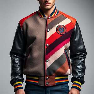 Veste universitaire avec fermeture à glissière, sweat à capuche, écusson chenille, logo brodé, conception personnalisée, fournisseur OEM, fabriqué au Pakistan, toutes tailles - Product Image 6