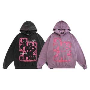 Sudadera con Capucha Personalizada al por Mayor de Alta Calidad, 100% Algodón, Estilo Vintage, con Estampado de Letras de Grafiti, Logotipo Personalizado, Bordado, para Hombre - Product Image 3