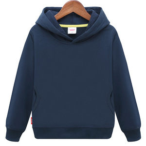 Sweat à capuche pour enfants unisexe en coton 100% - Hiver - Polaire épais - Couleur unie - Teinture unie - Product Image 1