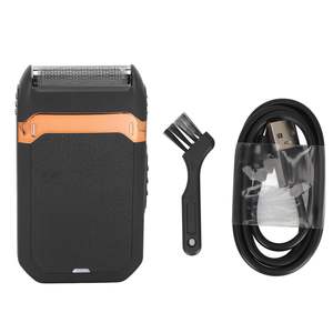 Tondeuse à barbe électrique rechargeable avec lames en acier inoxydable et brosse de nettoyage, pour le soin du visage, coupe de cheveux, avec ou sans fil, alimentée par batterie - Product Image 2