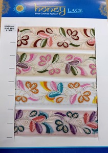 Lujoso adorno de encaje de tul bordado Floral colorido para moda nupcial y decoración del hogar diseños intrincados - Product Image 5