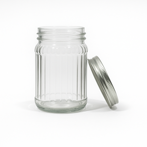 Bocal en verre Mason gaufré avec couvercle en métal, rangement hermétique pour un usage domestique parfait pour les recettes de collations alimentaires - Product Image 6