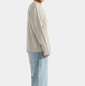 Suéter de Punto Casual para Mujer, Otoño 2026, con Logotipo Personalizado, Diseño Jacquard Gráfico, Cierre de Cremallera y Cuello Redondo con Botones - Product Image 5