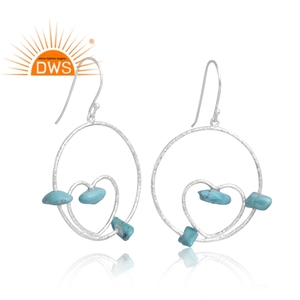 Diseño caliente plata esterlina Natural Arizona turquesa piedra preciosa pendiente joyería personalizada para mujer regalo para ella - Product Image 3