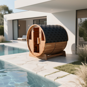 Sauna en bois massif moderne, en cèdre japonais, pour 4 personnes, avec porte en verre, pour jardin, en stock aux États-Unis - Product Image 5