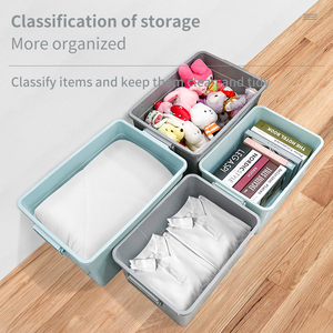 Bán Buôn 32L / 55L Công Suất Lớn Nhiệm Vụ Nặng Nề Hộ Gia Đình Quần Áo Đồ Chơi Thân Cây Lưu Trữ Hộp Tổ Chức Thùng Với Nắp Và Bánh Xe - Product Image 4