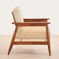 Cane Connection - Mobilier de siège pliable en bois massif, moderne, artisanal, élégant et confortable pour appartement, chambre et hôtel
