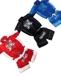 Survêtement de jogging en nylon et coton réfléchissant avec logo OEM personnalisé, survêtement coupe-vent pour homme, veste, ensemble short et survêtement en satin pour homme - Product Image 6