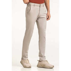 Pantalones de Traje Color Caqui, Teñido Liso, Corte Relajado, 100% Algodón, Cierre de Botones, Antiencogimiento, MN-TRC-WS24-021 - Product Image 1