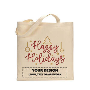 Happy Holliday Christmas Cotton Tote <b>Bag</b> Festive Christmas <b>Bags</b> - Product Image 2