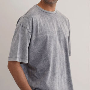 Camisetas de Algodón Lavado al Ácido Premium para Hombre con Logotipo en Relieve, Tela Suave y Transpirable para Uso Casual y de Negocios - Product Image 6