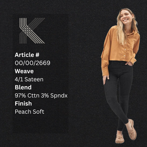 97% Cotton 3% Spandex Breathable Carded <b>Yarn</b> <b>Fabric</b> Washed Stretch for Dresses Suits Costumes Sportswear Lightweight - Product Image 2