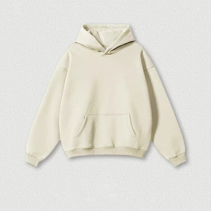 Venta al por mayor personalizado Unisex hombres de gran tamaño Drop Shoulder Hoodie Streetwear en blanco de algodón polar con Logo hombres sudaderas con capucha - Product Image 4