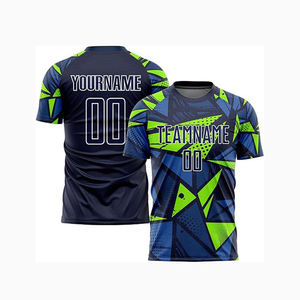 ชุดเสื้อฟุตบอลสีม่วงน้ำเงินแบบกำหนดเอง ชุดยูนิฟอร์มฟุตบอลแขนสั้น เสื้อกีฬาทีมและกางเกงขาสั้นแบบกำหนดเองพร้อมชื่อและหมายเลข - Product Image 2