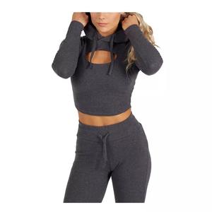 เสื้อฮู้ดสวมหัวแขนยาวทรงหลวมสำหรับผู้หญิง, เสื้อครอปพิมพ์ลายระบายอากาศได้ดีสำหรับฤดูหนาวไซส์ใหญ่พิเศษสำหรับผู้ใหญ่ - Product Image 4