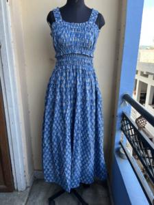 Mini vestido informal para mujer 100% algodón bloque de mano estampado Floral verano Maxi bordado técnica - Product Image 4