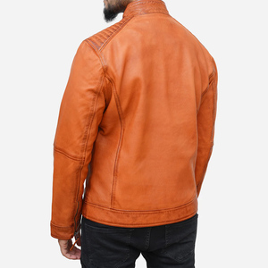 Veste en cuir pour homme en gros, style urbain, en cuir de vachette véritable, vêtements en cuir, personnalisation de marque, fabricant - Product Image 6