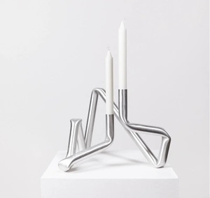 Candelabro de Navidad de plata de hermoso diseño hecho a mano, candelabro de Metal niquelado - Product Image 2