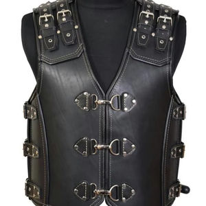 Chaleco clásico de cuero genuino vintage: una moda clásica básica durabilidad atemporal elegancia elegante moda mate brillante - Product Image 1