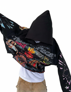 Sudadera con Capucha para Hombre, Diseño con Estampado, Estilo Holgado, Hombros Caídos, Tejido Grueso, 100% Algodón, Felpa, 450 g/m², Venta al Por Mayor - Product Image 3