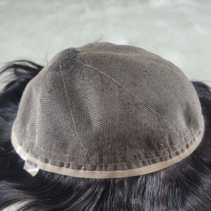 Perruque blonde naturelle pour homme, système capillaire en dentelle complète, toupet confortable en dentelle française, cheveux indiens Remy 100%, lisses crépus/ondulés - Product Image 1