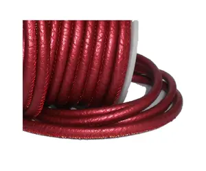 Últimas venda quente Round Leather Fancy Cord em Rose Madder Color para jóias artesanais DIY e outros acessórios a preço de venda inteiro