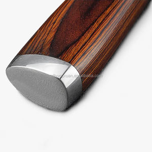 Juego de Cuchillos de Chef de Tres Piezas de Acero al Carbono Premium, Mango de Acero Inoxidable, Hojas de Damasco Hechas a Mano de 33 Capas, Resistentes - Product Image 4
