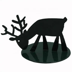 Renos de Metal decorativos de Navidad de hierro del mejor vendedor con acabado recubierto de polvo negro Base Reno hecho a mano - Product Image 2