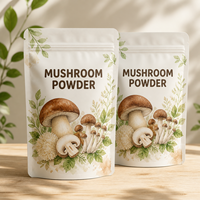 Poudre de champignons de qualité supérieure, emballage alimentaire résistant à l'humidité, sac refermable avec fermeture éclair, impression personnalisée, Doypack, nourriture pour animaux, chewing-gum