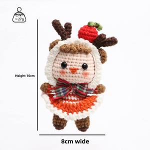 Colgante de Muñeco de Ciervo Navideño Tejido a Mano, Regalo Creativo, Decoración Colgante de Hilo Tejido, Animal Tejido a Crochet con Temática Navideña - Product Image 4
