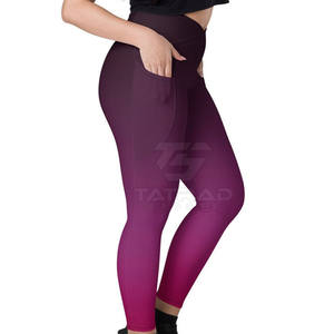 Fashion Style <b>Women</b> Yoga <b>Leggings</b> High Quality Quick Dry Breathable Solid <b>Pattern</b> Customizable Wholesale Made in Pakistan - Product Image 2